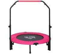 HOMCOM 40" Foldable Mini Fitness Trampoline w/ Foam Handle in Pink HOMCOM Pink