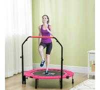 HOMCOM 40" Foldable Mini Fitness Trampoline w/ Foam Handle, Pink