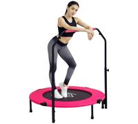 Homcom 40" Foldable Mini Trampoline Fitness Trampoline W/ Foam Handle In Blue Blue One Size