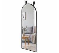 Homcom 40 X 110 Cm Full Length Hanging Mirror, Arched Mirror, Black Black