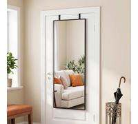 HOMCOM 40 x 110 cm Full Length Wall Mirror with Adjustable Hooks, Black