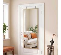 HOMCOM 40 x 110 cm Full Length Wall Mirror with Adjustable Hooks, Gold Tone