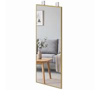 HOMCOM 40 x 110 cm Full Length Wall Mirror with Adjustable Hooks, Gold Tone