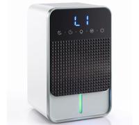HOMCOM 400mL/Day Dehumidifier, RGB Mood Light, 82H Running Time | 1.2L Water Tank, 12H Timer, LED Display, Small Dehumidifier for Home Damp, Bedroom, Condensation, Mould, Laundry Drying