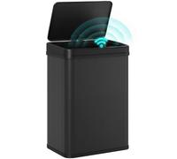 HOMCOM 40L Sensor Bin Soft Close Stainless Steel Kitchen Bin Black | Automatic Touchless Motion Sensor, Fingerprint Resistant, Hygienic Gyms, Home Office, Assembly Required