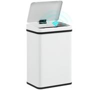 HOMCOM 40L Sensor Bin Soft Close Stainless Steel Kitchen Bin White