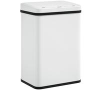 HOMCOM 40L Sensor Bin with Soft-Close Lid, Stainless Steel Automatic Touchless Motion Sensor Kitchen Bin, White