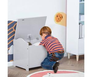 HOMCOM 40x60cm Kids Storage Box Bedroom Toy Chest Organiser in Grey | Size: 40x60 cm HOMCOM Grey 40x60 cm