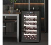 HOMCOM 41 Bottle Wine Cooler Fridge, Freestanding Wine Refrigerator, Black