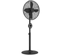 HOMCOM 41 cm Metal Pedestal Fan with Oscillating, Adjustable Height Black