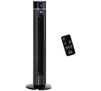 HOMCOM 42" Anion Tower Fan Cooling for Bedroom with 3 Speed, 3 Modes, 8h Timer, Oscillating, LED Panel, Remote Controller, Black Black