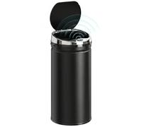 HOMCOM 42L Sensor Bin with Quiet Soft-Close Lid Kitchen Home Office Black | Automatic Touchless Motion Sensor Rubbish Bin, Fingerprint Resistant Stainless Steel, Hygienic Use