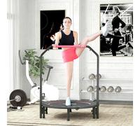 HOMCOM 40 Inch Foldable Mini Fitness Trampoline With Foam Handle - Pink | TJ Hughes