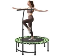 HOMCOM Trampoline Outdoor Bouncer Jumper Adjustable Handle - Green | TJ Hughes