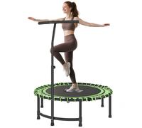 HOMCOM 45" Folding Fitness Trampoline with Adjustable Handle, 150kg, Green