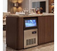 HOMCOM Commercial Ice Maker Machine, 45kg/24H, Stainless Steel, Silver
