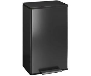 HOMCOM 45L Kitchen Bin with Soft-Close and Stay-Open Lid, Pedal Bin Black
