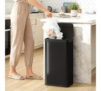 Homcom 45L Sensor Bin, Metal Kitchen Bin With Automatic Close, Black