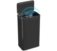 HOMCOM 45L Sensor Bin, Metal Kitchen Bin with Automatic Soft Close Lid, Fingerprint-Resistant, for Waste and Recycling, Black