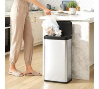 HOMCOM 45L Sensor Bin, Stainless Steel Kitchen Bin with Automatic Close