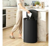 HOMCOM 45L Sensor Bin, Stainless Steel Kitchen Bin with Automatic Close - Black - 38L x 28.5W x 69H cm