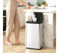 HOMCOM 45L Sensor Bin, Stainless Steel Kitchen Bin with Automatic Close - 45L - Silver