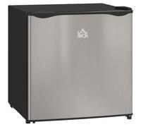 HOMCOM 46 Litre Table Top Mini Fridge, Small Fridge with Ice Box, Reversible Door, Adjustable Temperature and Legs for Bedrooms, Home Office, Silver