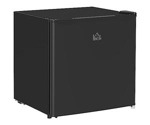 HOMCOM 46 Litre Table Top Mini Fridge, Small Fridge with Ice Box, Reversible Door, Adjustable Temperature and Legs for Bedrooms, Home Office, Black
