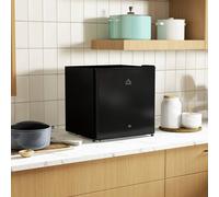 HOMCOM 46-Litre Counter Top Mini Fridge with Lock and 4.5-Litre Chiller Box - Black, Black