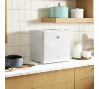 HOMCOM 46L Counter Top Fridge Mini Fridge with Lock Chiller Box Cream White