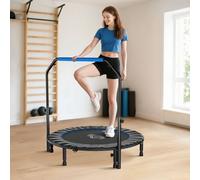 HOMCOM 48" Foldable Mini Fitness Trampoline w/ Foam Handle, Blue HOMCOM Blue