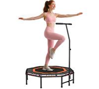 HOMCOM Foldable Trampoline w/ Adjust Handle, Max Load 150 KG - Orange, Orange