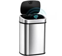 HOMCOM 48L Motion Sensor Bin Automatic Touchless for Kitchen Silver Tone