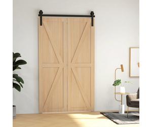 Homcom 4Ft/122Cm Bi-Folding Sliding Barn Door Hardware Kit Sliding Door Kit