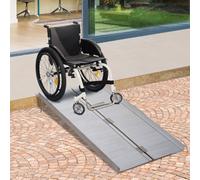 Homcom 2Ft/3Ft/4Ft Aluminium Folding Wheelchair Ramp Equipment Mobility Suitcase In Silver Silver