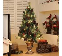 HOMCOM 4ft Artificial Christmas Tree with 60 Warm White LED Lights, none