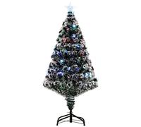 Bon Noel 4ft Frosted Pre-Lit Artificial Fibre Optic Christmas Tree with Scattered LED Lights, White
