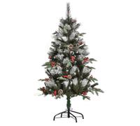 Homcom 4Ft Artificial Snow Dipped Christmas Tree Xmas Pencil Tree Holiday In Green Green