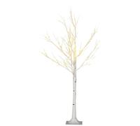 HOMCOM 4ft Artificial White Birch Tree w/ 72 Light, White