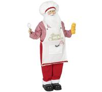HOMCOM 4ft Christmas Singing Cooking Santa Claus with Head Moving in Red | Size: 120 cm HOMCOM Red 120 cm
