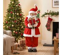 Homcom 4Ft Christmas Singing Dancing Santa Claus With Elf, Gift Box