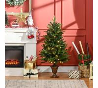 HOMCOM 1.2m 4ft Christmas Tree Entrance Décor 750 Tips Xmas Pre-lit Tree 80 LED with Vase Base