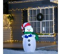 HOMCOM 4ft Inflatable Christmas Snowman Decoration LED Lights for Lawn Garden