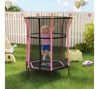 Homcom 4Ft Kids Trampoline With Enclosure Indoor Outdoor, Pink