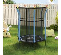 Homcom 4Ft Kids Trampoline With Enclosure Indoor Outdoor Blue