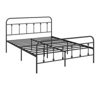 HOMCOM Double Minimalistic Metal Bed Frame - Black, none