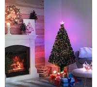 Homcom 4Ft Pre-Lit Fibre Optic Christmas Tree Artificial Holiday Décor Metal