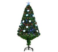 HOMCOM 4ft 120cm Fiber Optic Xmas Tree Artificial Christmas Tree W/ Stars
