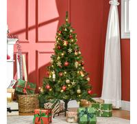 HOMCOM 4FT Prelit Artificial Christmas Tree w/ Warm White Light Xmas Decoration