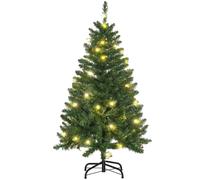 Homcom 4Ft Prelit Artificial Christmas Tree W/ Warm White Light Xmas Decoration In Green Green